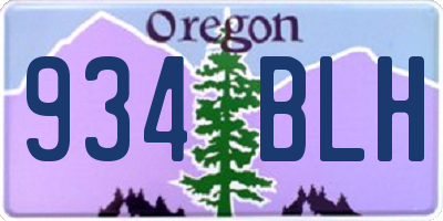 OR license plate 934BLH