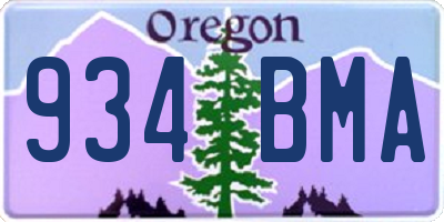 OR license plate 934BMA