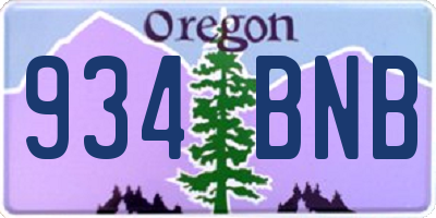 OR license plate 934BNB