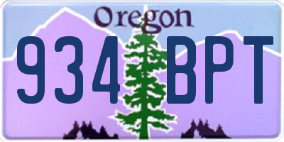 OR license plate 934BPT
