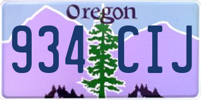 OR license plate 934CIJ
