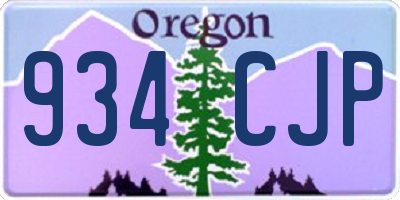 OR license plate 934CJP