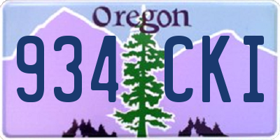 OR license plate 934CKI