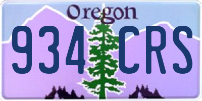 OR license plate 934CRS