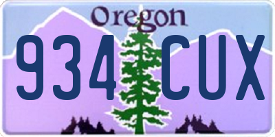 OR license plate 934CUX