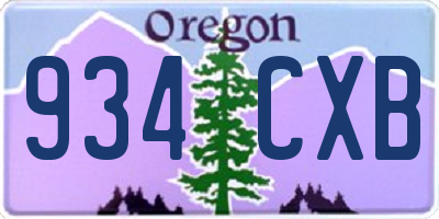 OR license plate 934CXB