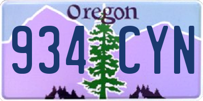 OR license plate 934CYN