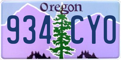 OR license plate 934CYO