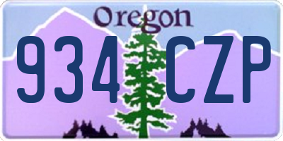 OR license plate 934CZP