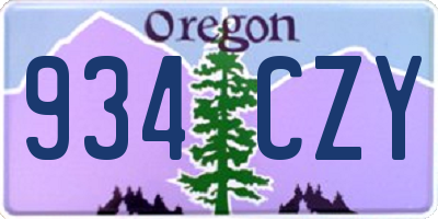 OR license plate 934CZY