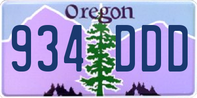 OR license plate 934DDD
