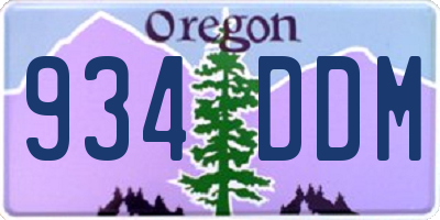 OR license plate 934DDM