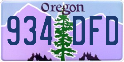 OR license plate 934DFD