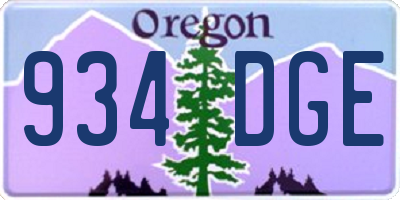 OR license plate 934DGE