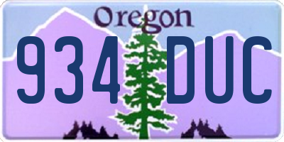 OR license plate 934DUC