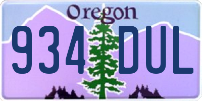 OR license plate 934DUL