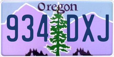 OR license plate 934DXJ