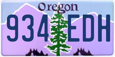 OR license plate 934EDH