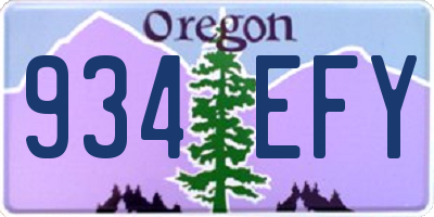 OR license plate 934EFY