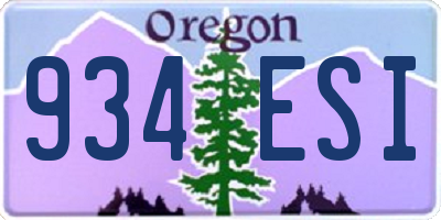 OR license plate 934ESI