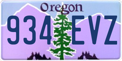 OR license plate 934EVZ