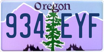OR license plate 934EYF