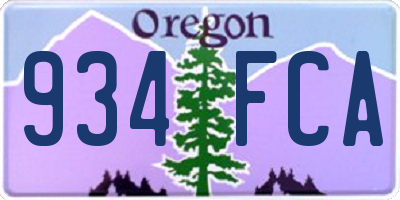 OR license plate 934FCA