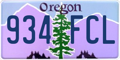 OR license plate 934FCL