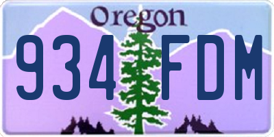 OR license plate 934FDM