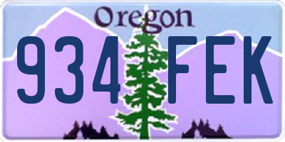 OR license plate 934FEK