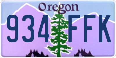 OR license plate 934FFK