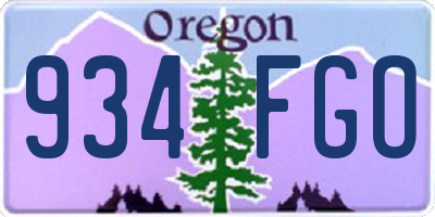 OR license plate 934FGO