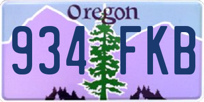 OR license plate 934FKB