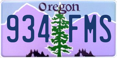 OR license plate 934FMS
