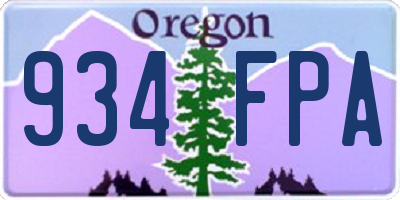 OR license plate 934FPA