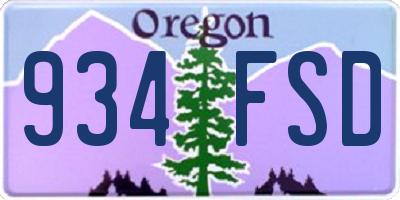 OR license plate 934FSD