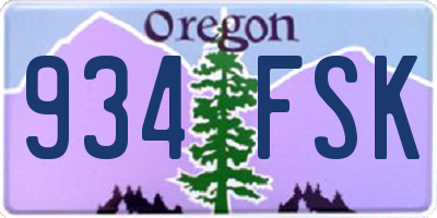 OR license plate 934FSK