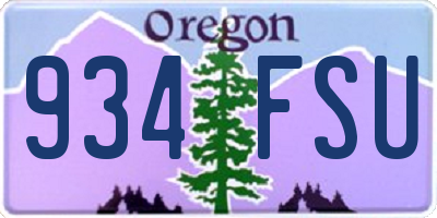 OR license plate 934FSU