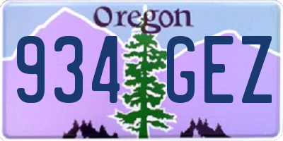 OR license plate 934GEZ