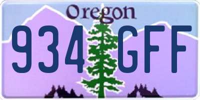 OR license plate 934GFF