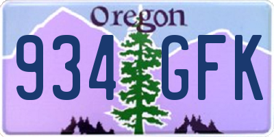 OR license plate 934GFK