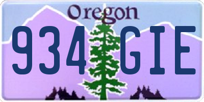 OR license plate 934GIE