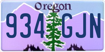 OR license plate 934GJN