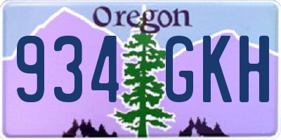 OR license plate 934GKH
