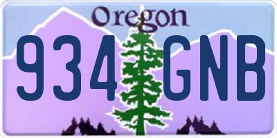 OR license plate 934GNB