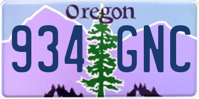 OR license plate 934GNC
