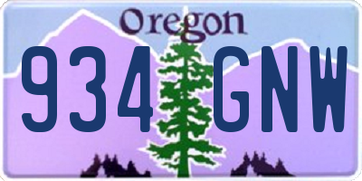 OR license plate 934GNW