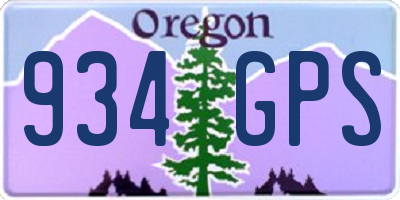 OR license plate 934GPS