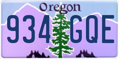 OR license plate 934GQE