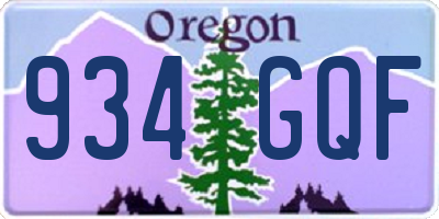 OR license plate 934GQF